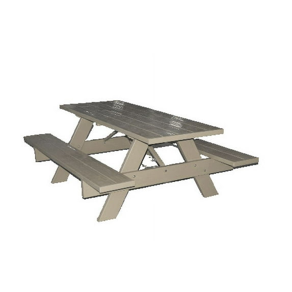 DuraTrel 6ft Rectangular Vinyl Picnic Table, Mocha