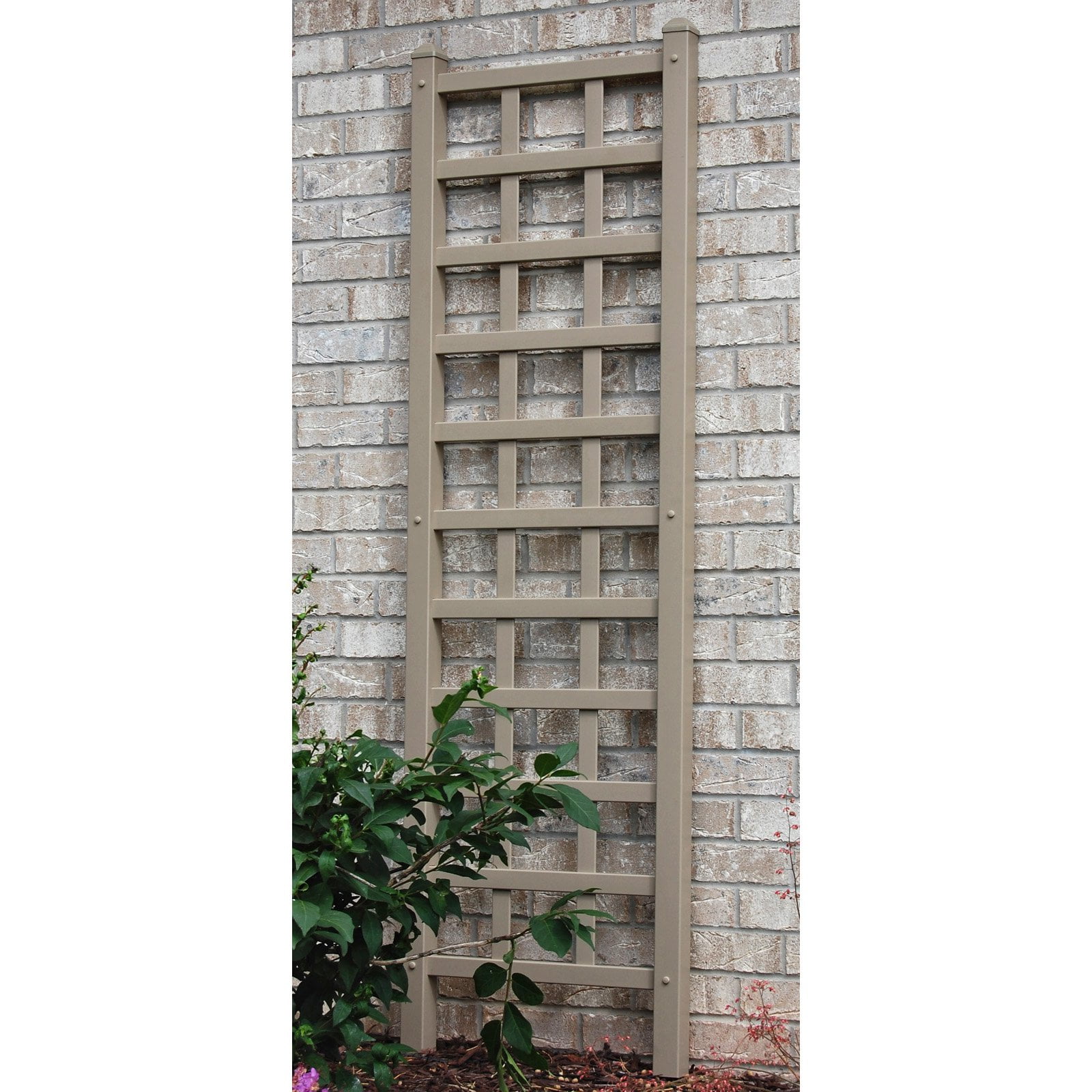 75" Providence Vinyl Trellis - Mocha - Dura-Trel: PVC Garden Screen, Insect & Weather-Resistant, with Ground Stakes