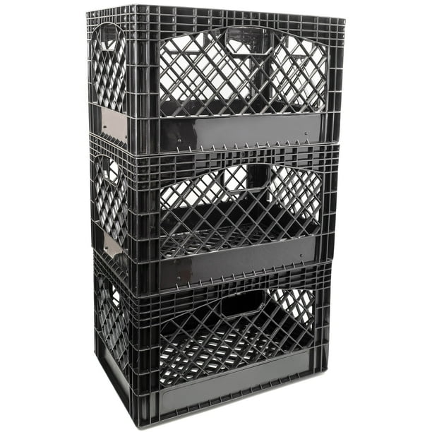 DuraTuff Heavy Duty Milk Crates for Storage (3) 19"x13"x11" Stackable