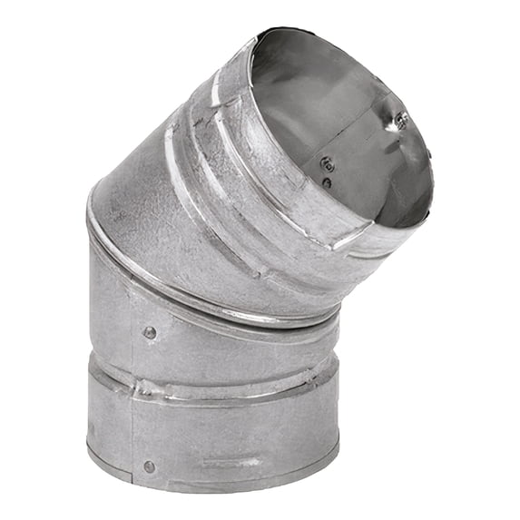 DuraVent 6" PelletVent Stainless Steel 45 Degree Elbow Stove Pipe, Silver