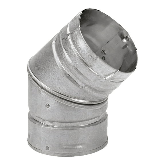 DuraVent 6" PelletVent Stainless Steel 45 Degree Elbow Stove Pipe, Silver