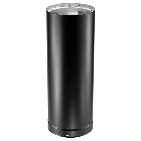 DuraVent DVL 6 x 12 Inches Galvanized Steel Double Wall Stove Pipe, Black
