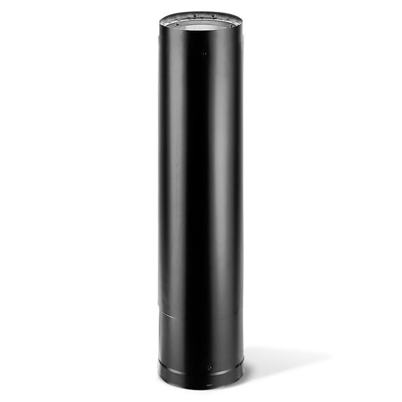DuraVent DVL 6'' Double Wall Steel Telescoping Chimney Stove Pipe, Black, 6DVL-68TA