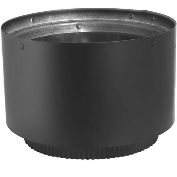 DuraVent DVL 6DVL-AD 6 Inch Stainless Steel Double Wall Air Insulated Section Wood Burning Stove Top Connecting Adapter, Black