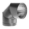 thumbnail image 1 of DuraVent DVL Galvanized Steel Double Wall 90 Degree Elbow Connector, Black, 1 of 9