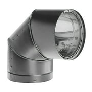 DuraVent DVL Galvanized Steel Double Wall 90 Degree Elbow Connector, Black