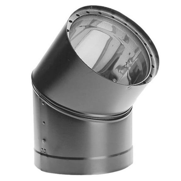 DuraVent DVL Galvanized Steel Double Wall Elbow Connector, 6 Inch, Black