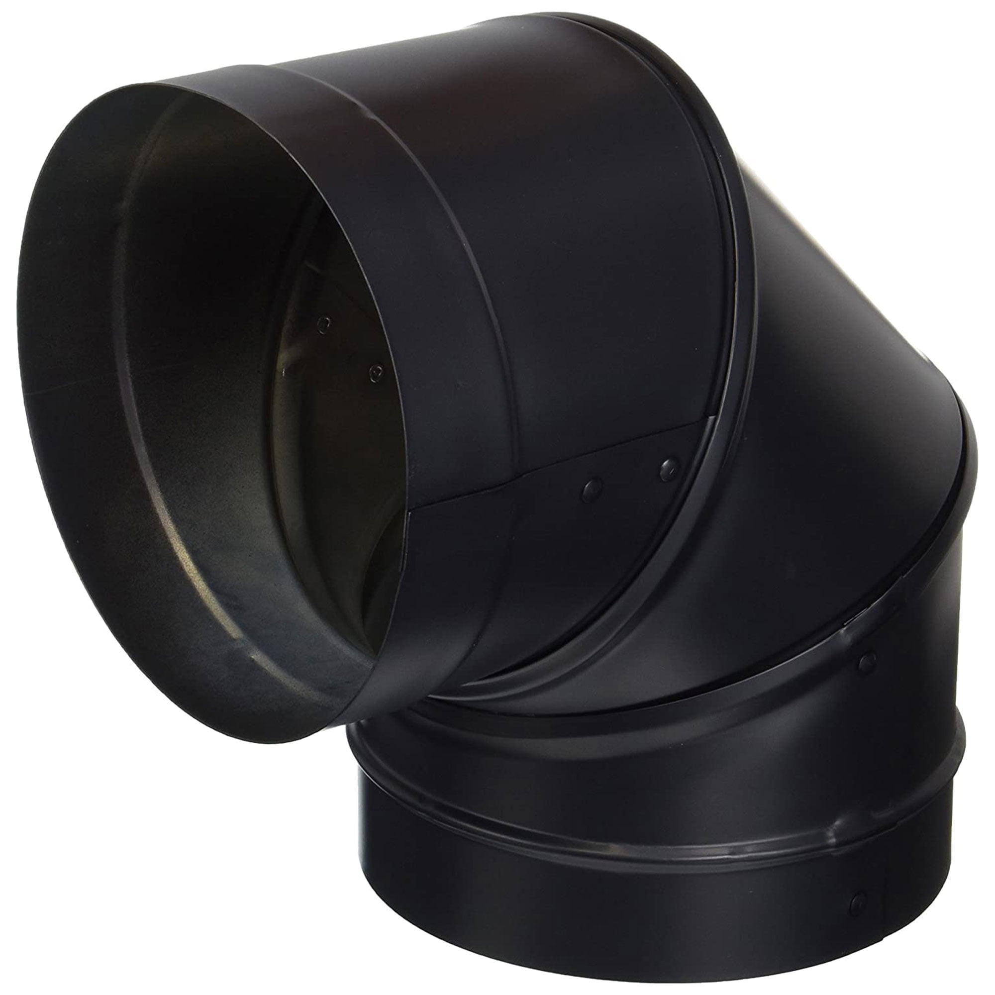 DuraVent DuraBlack 6 Inch Stainless Steel Single Wall Stove Pipe, 90 Degree Elbow for Chimney