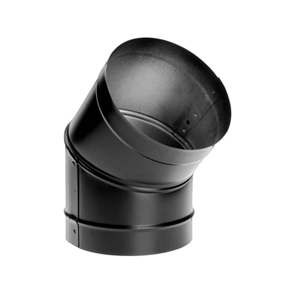 DuraVent DuraBlack 6 Inches Single Wall 45 Degree Elbow Stove Pipe, Black