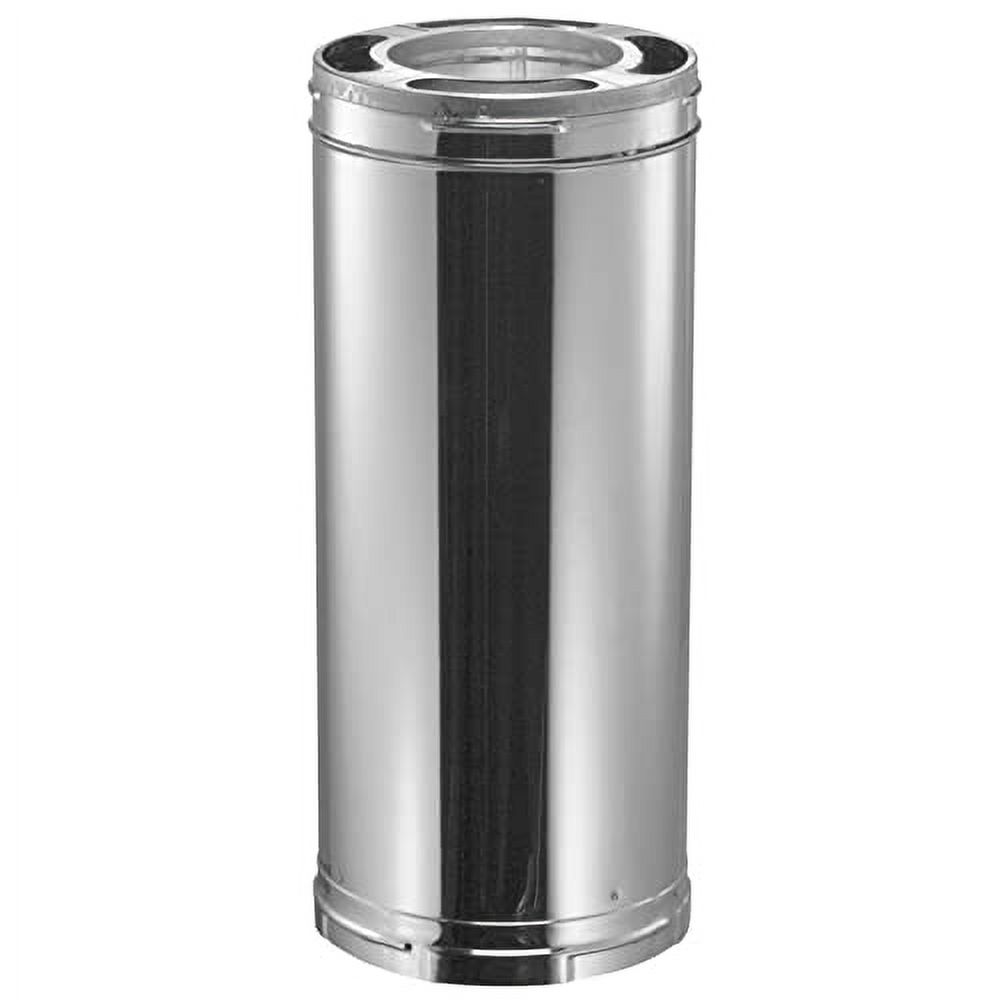 DuraVent DuraPlus 12 x 6 Inch Diameter 430 Stainless Steel Triple Wall Wood Burning Stove Pipe Connector to Vent Smoke and Exhaust, Silver