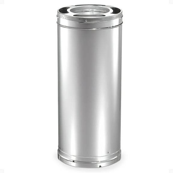 DuraVent DuraPlus 24x6 inch Galvanized Steel Triple Wall Stove Pipe, Silver