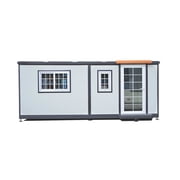 DuraYu 15x20ft Expandable Prefab Tiny House, Galvanized Steel Frame Modular Cabin, Foldable Portable ADU Backyard Office or Storage Workspace