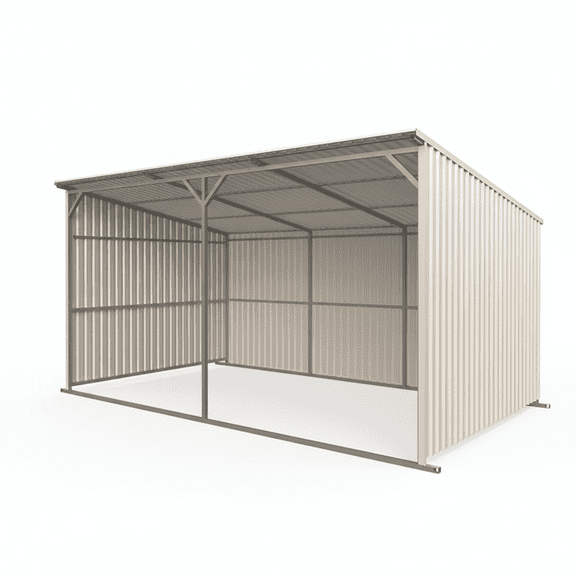 DuraYu 20x12 FT Livestock Metal Shed, White Steel Animal Shelter
