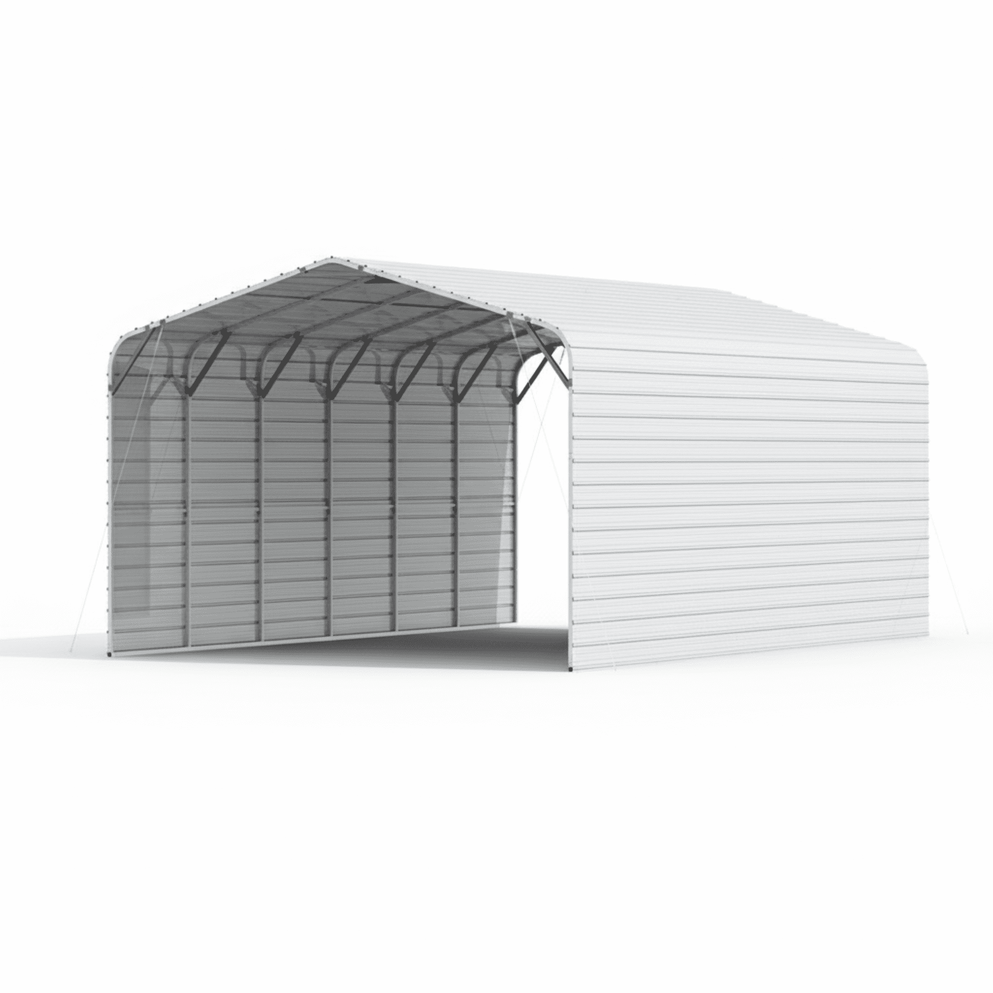 DuraYu 20x30 ft Enclosed Metal Garage for Vehicles, Heavy-Duty Steel Carport with Side Panels, Cream