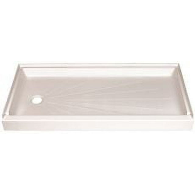 Durabase Fiberglass Rectangular Shower Floor, Left Hand Drain Location