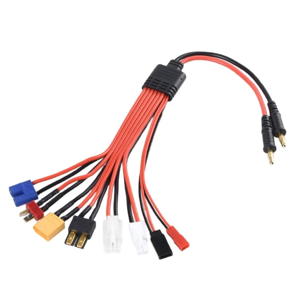 Durability 1to8 Banana Plugs Splitter Adapter with XT60 FUTABA EC3,JST Connectors