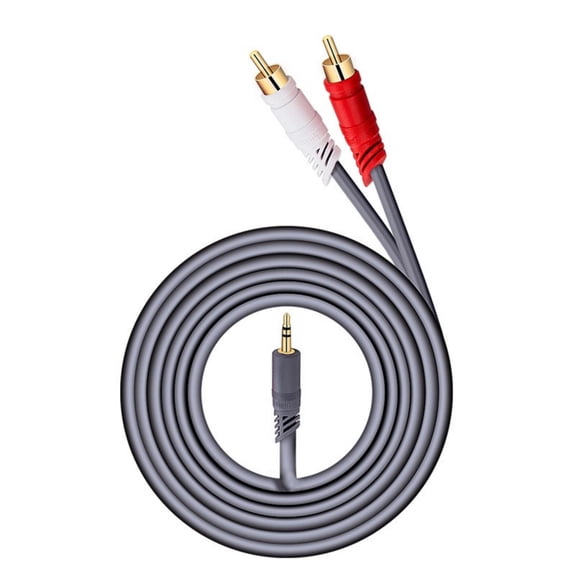Durability 3.5mm to 2RCA Cable with Gold Plated Plugs for Enhances Conductivity Music Performances Cable
