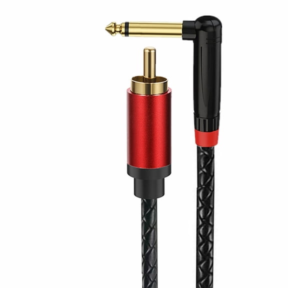Durability 6.35mm Right Angle Audios Cord 6.35mm to RCAs Audios Cable Shield Interferencefree for Mixers Amplifiers