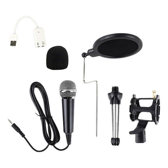 Durability ABS Condenser Microphone Set for Versatile Use in Singing, Teaching, Live Performances Computer PC Microphone