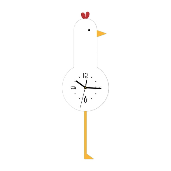 Durability Acrylic Cartoon Chicken Wall Clock Shatters Proof Safe Acrylic Chicken Wall Clock for Children Room