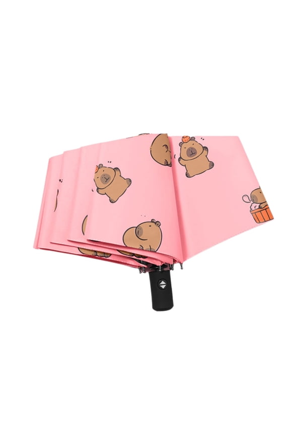 Durability Automatic Open Close Umbrella with Black Coating And Print Sun and Rain Umbrella Easy Carry