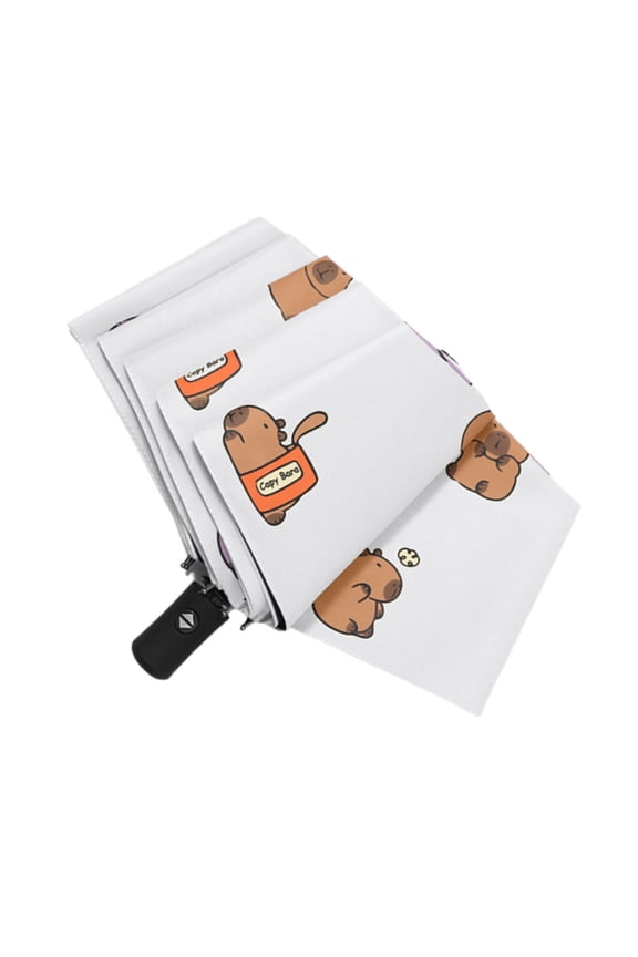 Durability Automatic Open Close Umbrella with Black Coating And Print Sun and Rain Umbrella Easy Carry