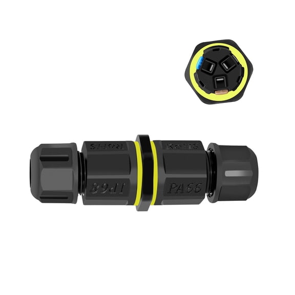 Durability Nylon Silicone 3Pin Screwless Waterproof Electrical Wire Terminals Connector for Industrial Setting Plug