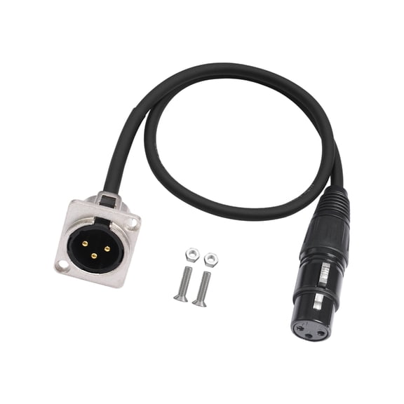 Durability Panel Mount Adapter 3Pin Male to Female Cable For Mixers Microphones Stage Installation