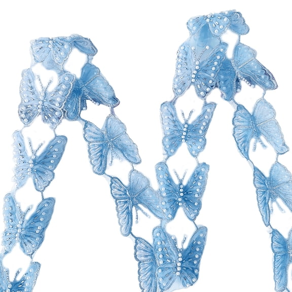 Durability Polyester Sequins Patches Butterfly Lace Pattern Fashion Appliques for Wedding Arrangements