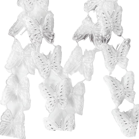 Durability Polyester Sequins Patches Butterfly Lace Pattern Fashion Appliques for Wedding Arrangements
