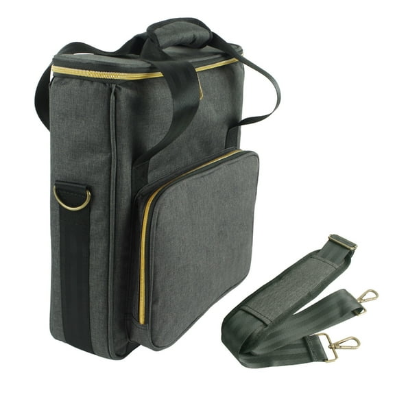 Durability Record Storage Bag Antislip Thick Padded Interior External Pocket With Lid Handles