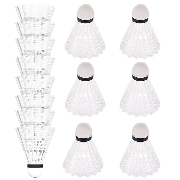 Durability&Stability Plastic Shuttlecock,Bexikou 12-Pack White Badminton Shuttlecocks,Badminton Balls for Indoor Outdoor Sports Activities