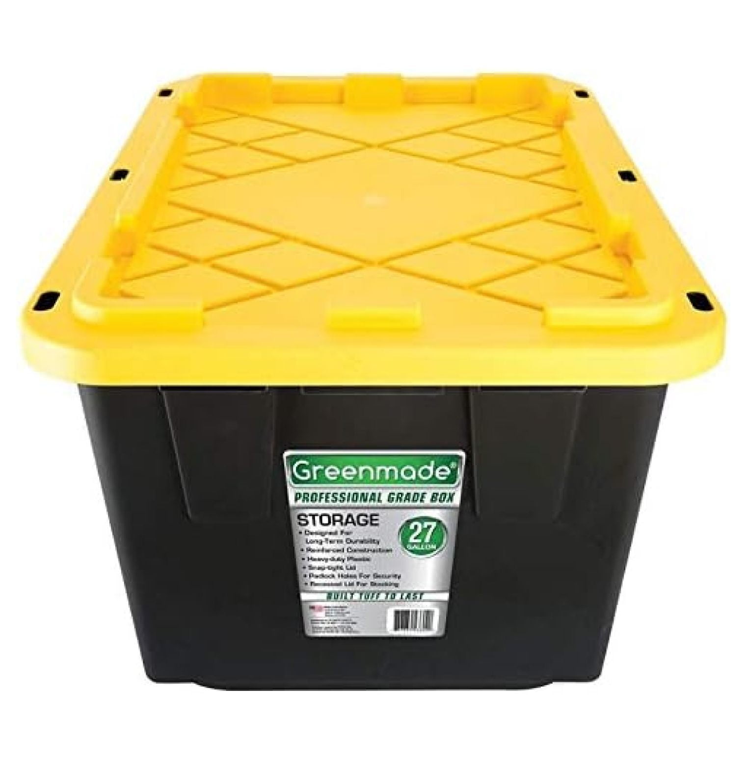 Storage Box Costco Black Bin With Yellow Lid 12 Gallon Costco