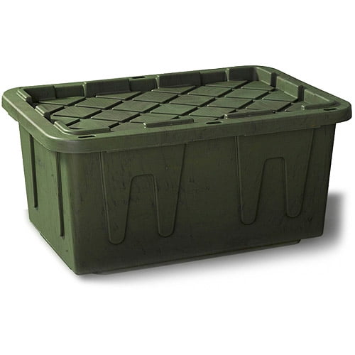Durabilt 27 Gallon Plastic Storage Tote, Camo, 4 Count