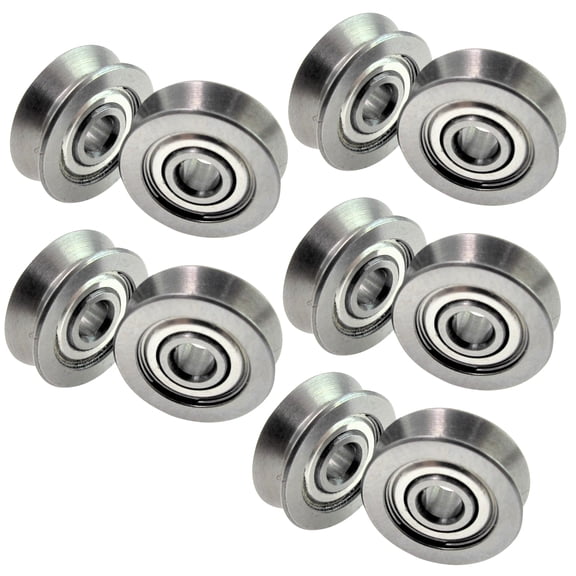 Durable 10 Pcs Carbon Steel Groove Guide Pulley Rail Ball Bearings Metal for Linear Motion System 3*12*4mm for V623ZZ