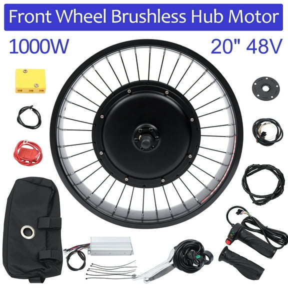 Durable 1000W Front Wheel Motor, Brushless Gearless, 29.82mph Speed, Low Noise, Easy Installation