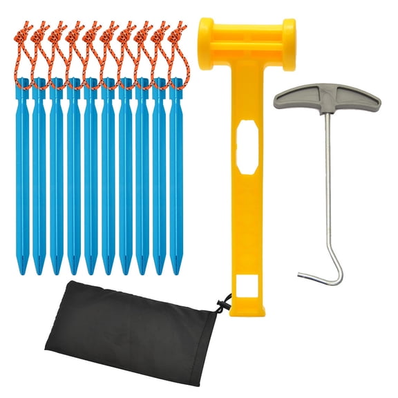 Durable 10Pcs Tent Nail Set: 18cm Triangular Design for Secure Ground Pegging