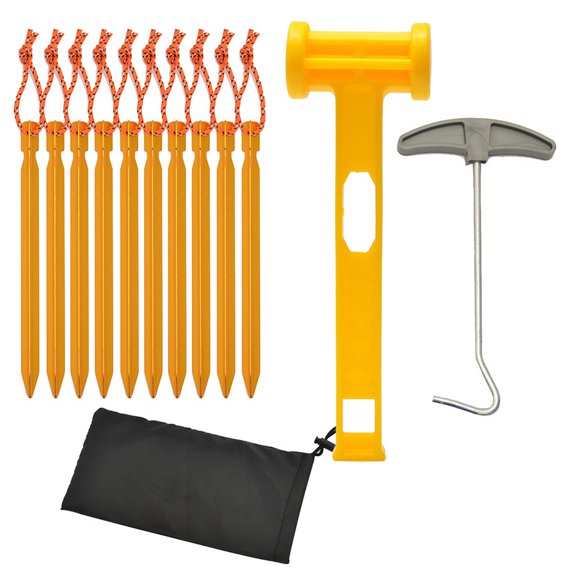 Durable 10Pcs Tent Nail Set: 18cm Triangular Design for Secure Ground Pegging