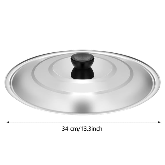 Durable 11.8 Inch Stainless Steel Pan Lid, Universal Replacement Pot Lid for Frying Pans, Skillets & Cookware, Heat Resistant Metal Lid with Ergonomic Handle, Silver, 11.8 Inch