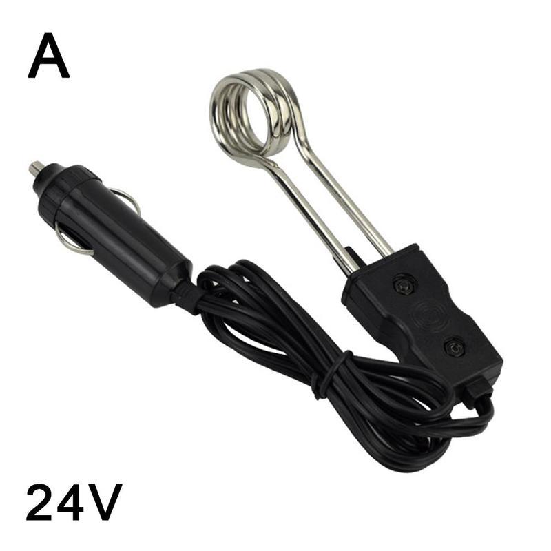 Durable 12V/24V Car Immersion Heater Mini Portable Electric Car Boiled Water Immersion Heater
