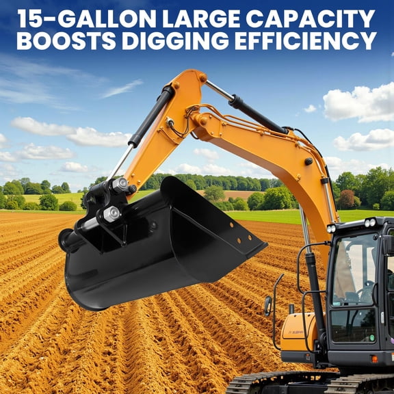 15 Gallon High Efficiency Excavator Screening Bucket, 19.7 Inch Wide Heavy Duty Ditching Bucket, Anti-wear Excavator Bucket for Terrain Arrangement Work