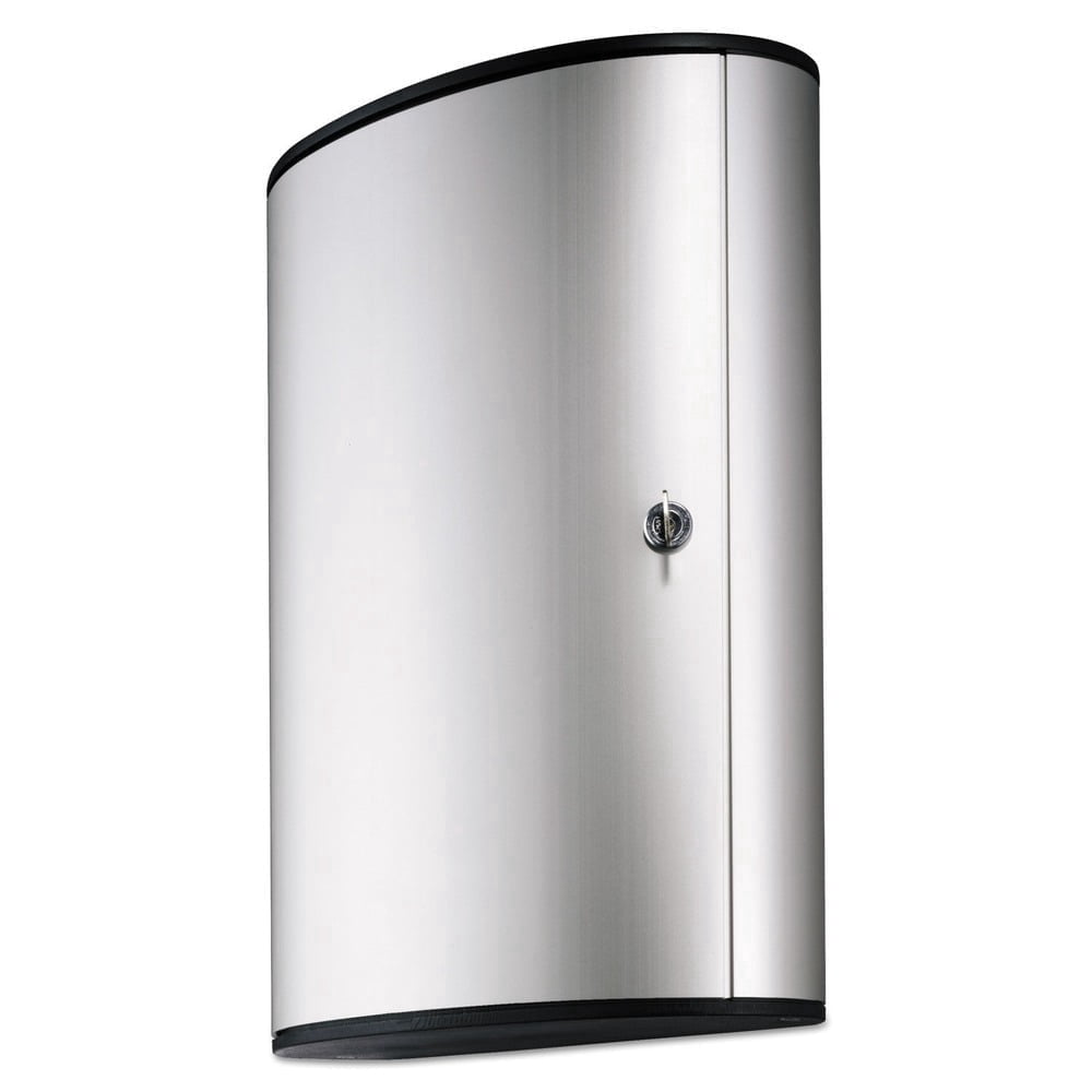 DURABLE Locking Key Cabinet, 72-Key, Brushed Aluminum in Silver, 11.75 x 4.63 x 15.75