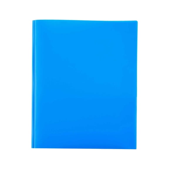 Durable 2 Pocket Folder with Brads and Prongs,Plastic Two Pocket Folders with Pockets,Poly Document Folder with 3-Hole Punch Metal Prong Fasteners,File Folders Letter Size(11.7x9.6")(Z3-Blue)