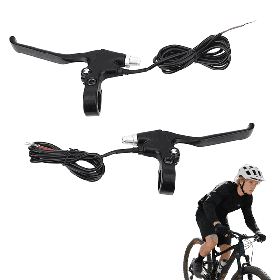 Durable 2-Wire Left/Right E-Bike Brake Lever Set - Replacement Parts for Electric/Pedal Bicycles, MTB, Commuter Bikes - 1 Pair (Universal Fit, Steel Construction)