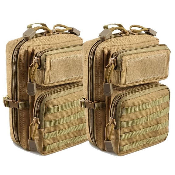 Durable 2-pack MOLLE multi-functional compact design EDC bags, hiking waist packs