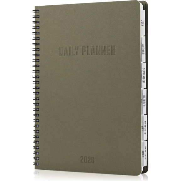 Durable 2026 Daily Planner - 7" x 10" Daily Planner with Weekly & Monthly Spreads for Easy Planning - Perfect Calendar Book for Women or Men To Organize All Appointments, Tasks and Boost Productivity