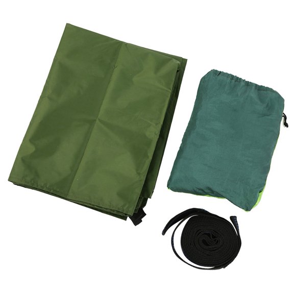 Durable 210T Nylon Hammock W/ Canopy, Blocks Sun Rain, Includes Ropes Storage Bags, Outdoor Relaxation