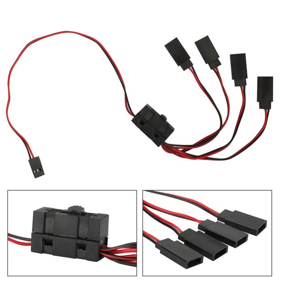 Durable 4-way LED Light On/Off Controller Switch Y Cable for 1/10 TRX-4 SCX10 RC Crawler - Reliable and Wear-resistant