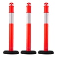 thumbnail image 1 of Durable 48-Inch Traffic Guide Posts, 3-Pack Red - Equipped with Reflective Strips and Fillable Base for Enhanced Stability at Job Sites, Parking Areas, and Events, 1 of 11
