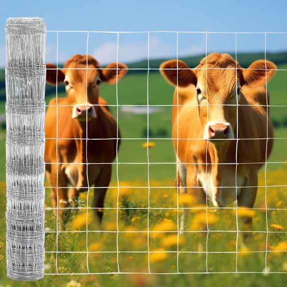 Durable 4x164 ft Galvanized Farm Fence for Cattle, Horses, and Sheep - Advanced Weave Steel Wire Enclosure